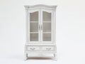 Vetrina - Legno - 111x46x195 cm - Bianco avorio - Francese classico