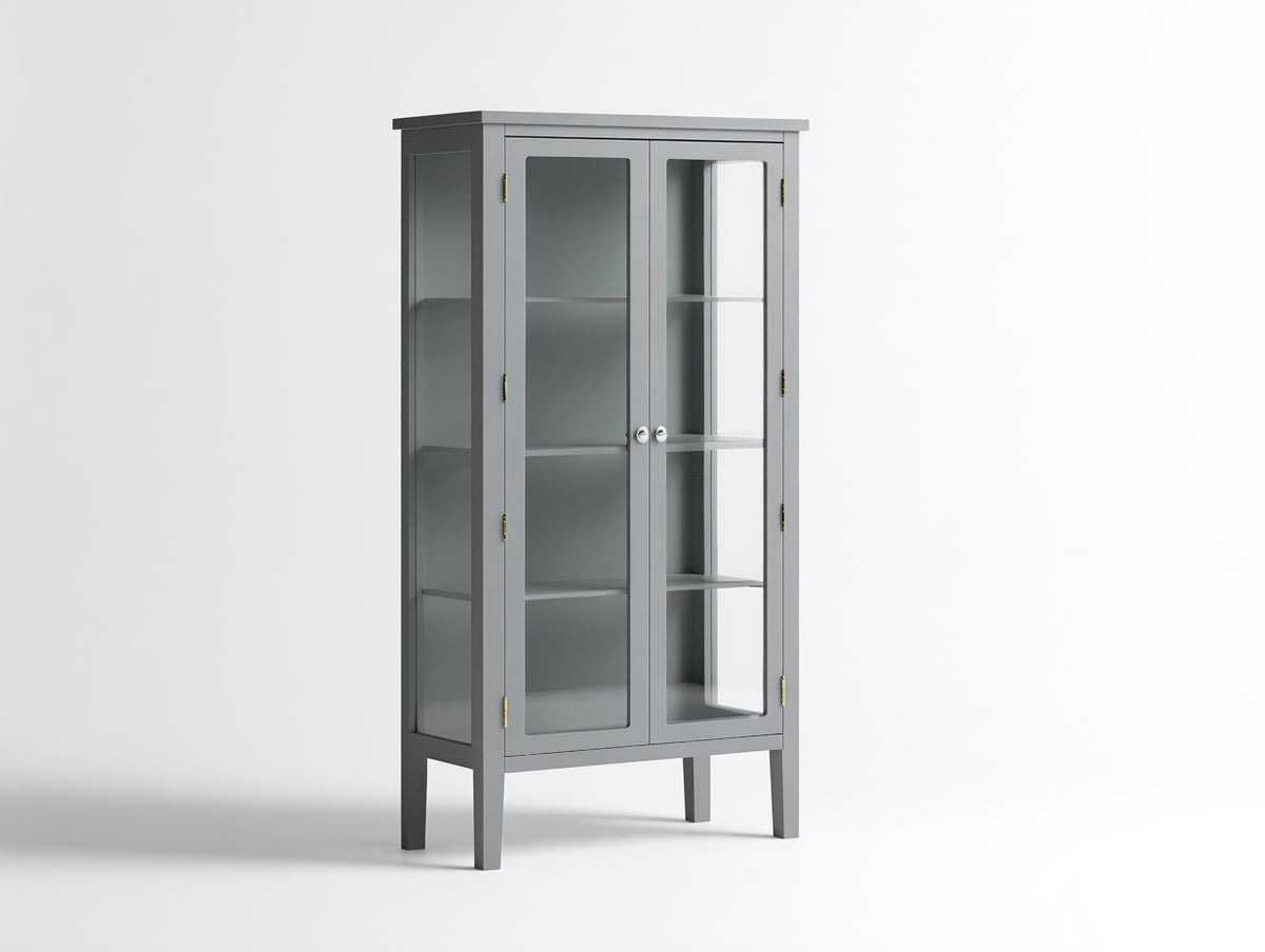 Vetrina - Legno - 92x40x176 cm - Grigio - Moderno