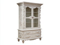 Vetrina - Legno - 114x49x202 cm - Bianco crema - Barocco