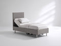Letto singolo - Tessuto-Metallo - 200 x 90 x 105 cm - Grigio - Moderno regolabile