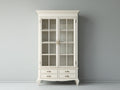 Vetrina - Legno - 101x42x196 cm - Bianco avorio - Classico