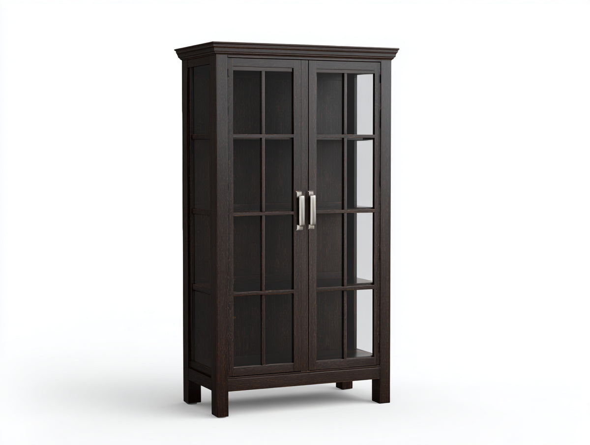 Vetrina - Legno - 91x41x180 cm - Marrone espresso - Tradizionale