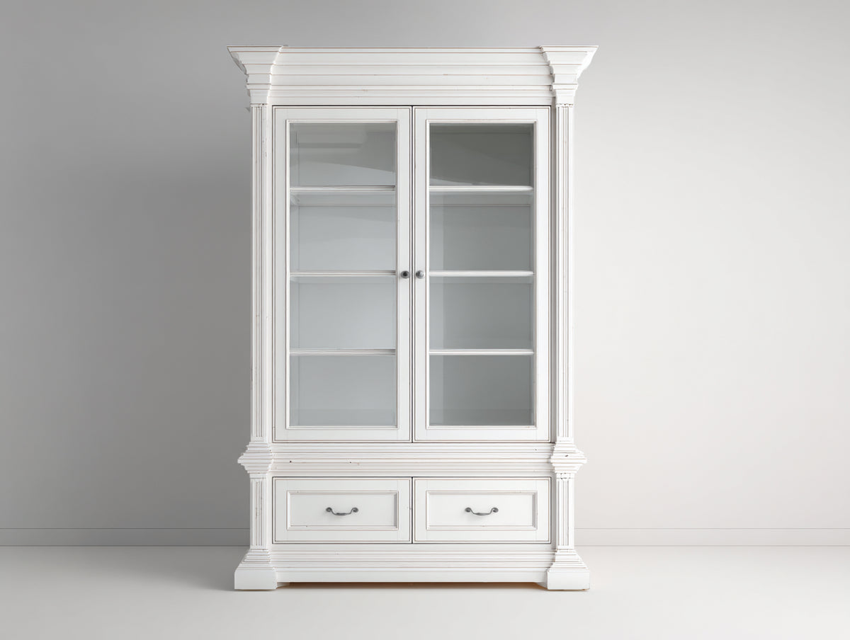 Vetrina - Legno - 112x45x204 cm - Bianco - Classico