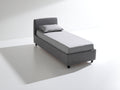 Letto singolo - Tessuto - 210 x 100 x 95 cm - Grigio - Design moderno