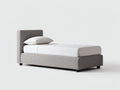 Letto singolo - Tessuto - 210 x 105 x 95 cm - Grigio - Design moderno essenziale