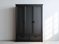 Armadio - Legno-Metallo - 140x60x200 cm - Nero - Stile classico contemporaneo