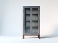 Vetrina - Legno - 86x39x181 cm - Grigio ardesia - Rustico