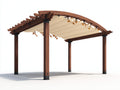 Pergola da giardino - Legno-Tessuto - 360x310x275 cm - Marrone-Crema - Classico