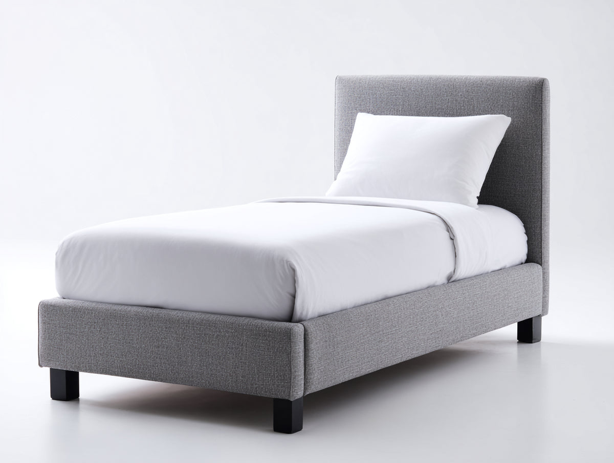 Letto singolo - Tessuto - 210 x 100 x 110 cm - Grigio - Design contemporaneo