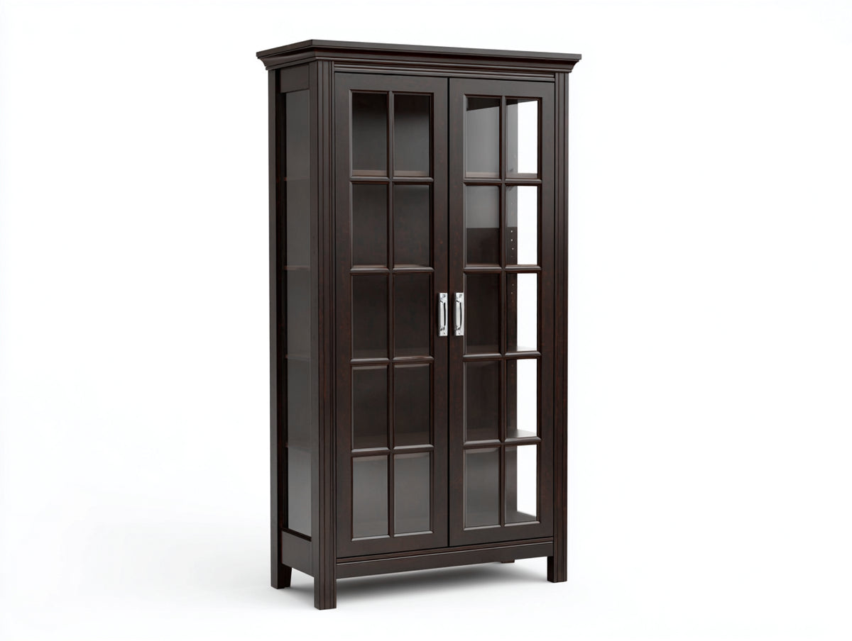 Vetrina - Legno - 94x43x184 cm - Marrone scuro - Classico