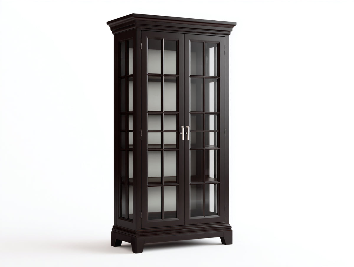 Vetrina - Legno - 94x43x184 cm - Marrone scuro - Classico