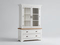 Vetrina - Legno - 109x47x188 cm - Bianco-Marrone - Country
