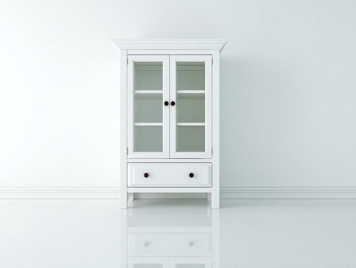 Vetrina - Legno - 82x38x166 cm - Bianco - Classico