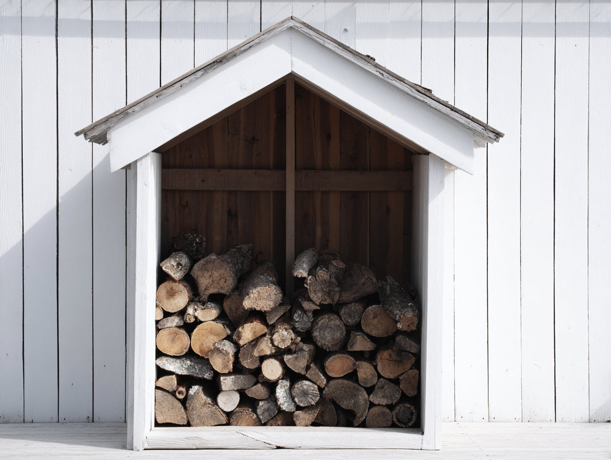 Portalegna - Legno - 110x60x155 cm - Bianco-Marrone scuro - Classico